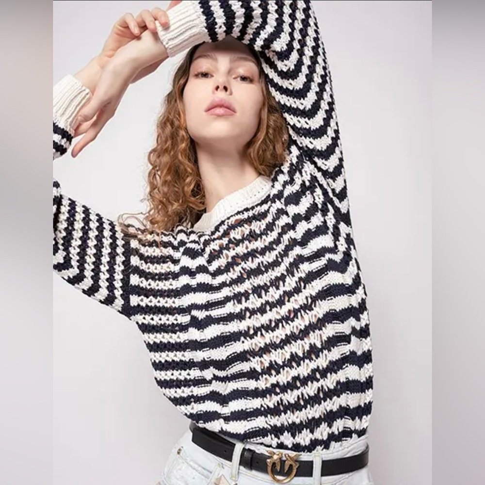 PINKO Crew Neck Crocheted Sweater NWT